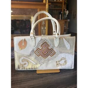 Vintage Nas Gold Metallic Patchwork Top Handle Bag